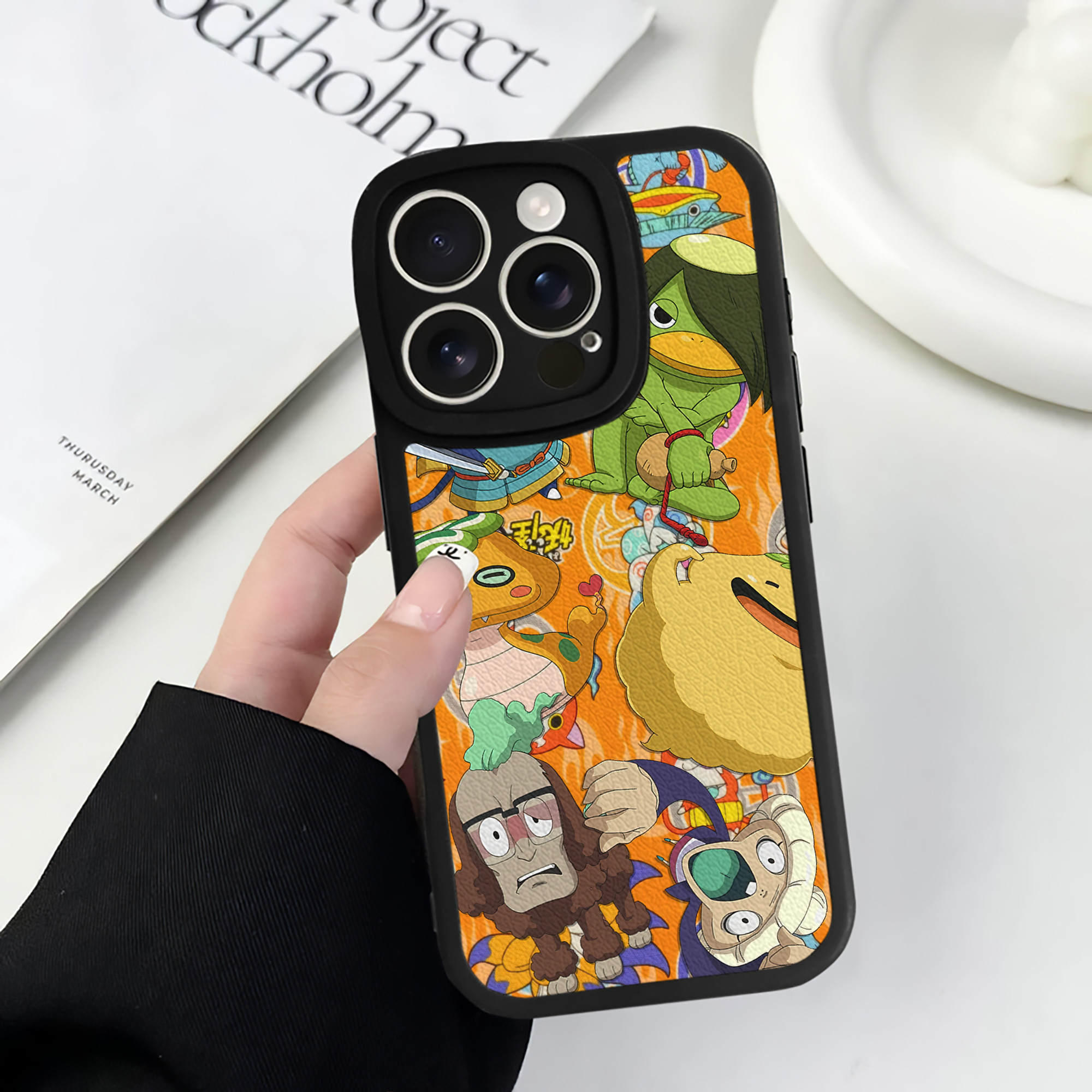 （画像用） 妖怪ウォッチ Yo-kai Watch 【iPhone 16シリーズ対応】シリコンスマホケース（レザー調） 材質：シリコン